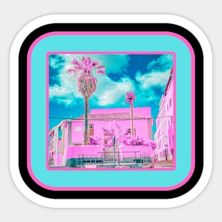 Pink passion palm tree Sticker